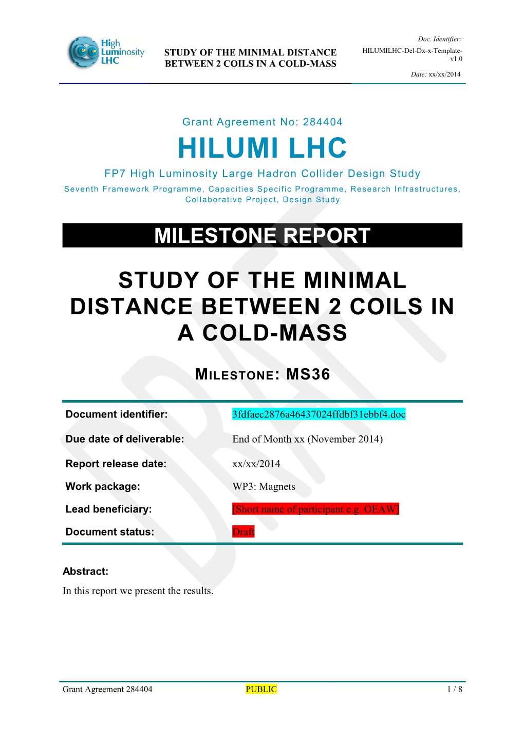 Hilumi LHC Deliverable