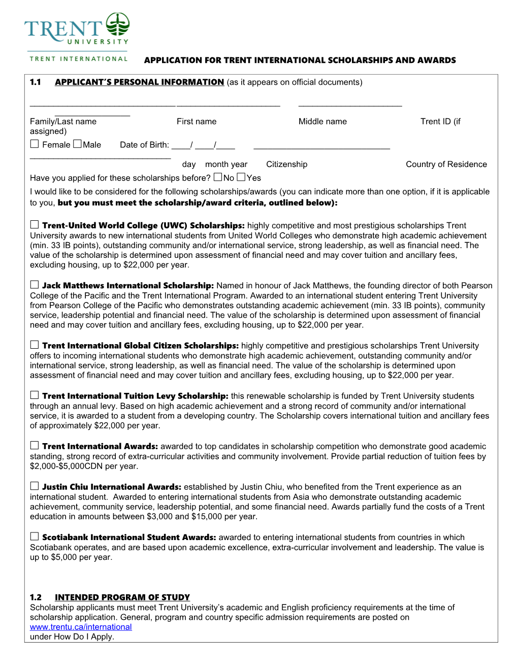 1.1 APPLICANT S PERSONAL INFORMATION (As It Appears on Official Documents)