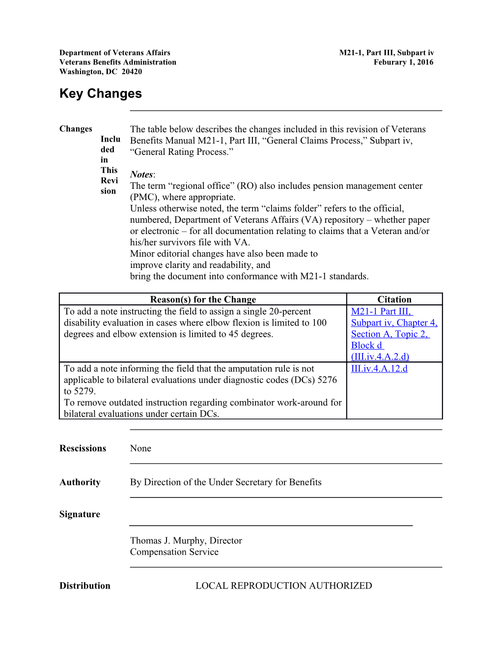 Key Changes M21-1III Iv 4 Seca