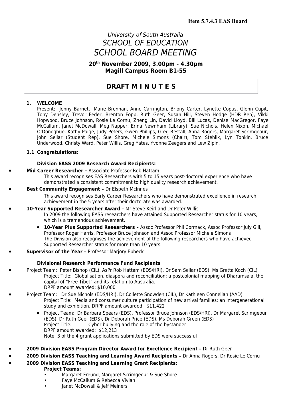 Item 5.7.4.3 EAS Board