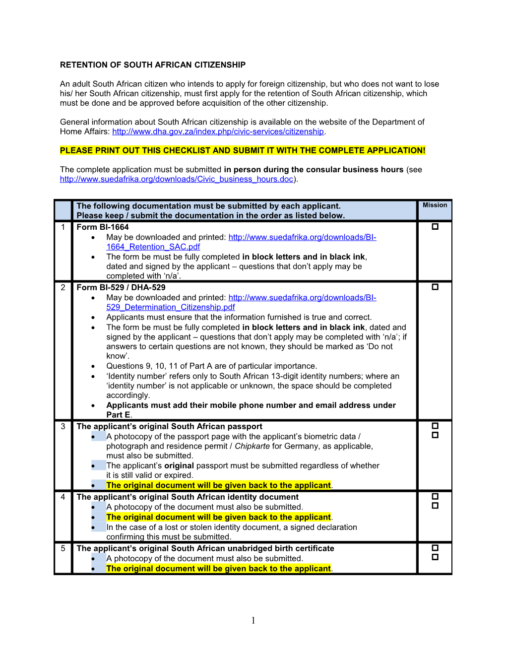 Retention of South African Citizenship