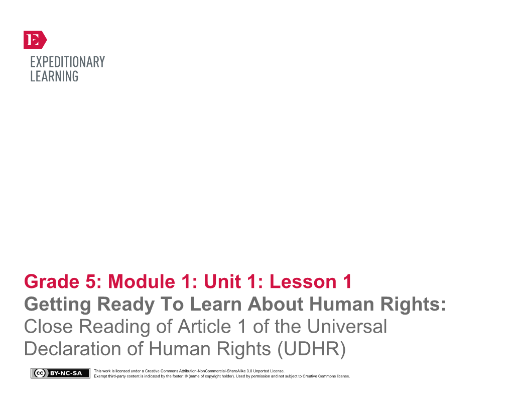 Text Structure: Scanning the UDHR (5 Minutes)
