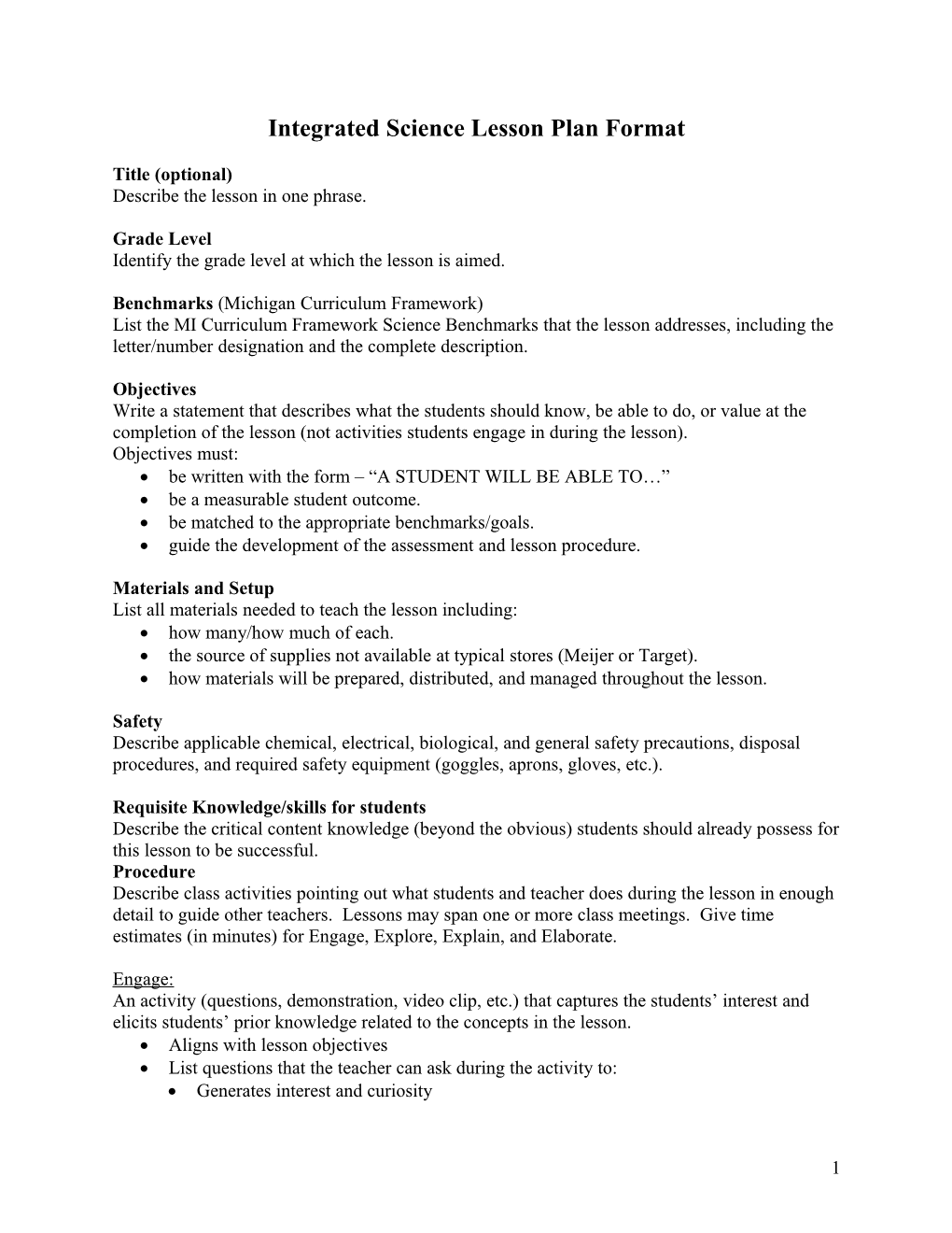 FTLC Lesson Model