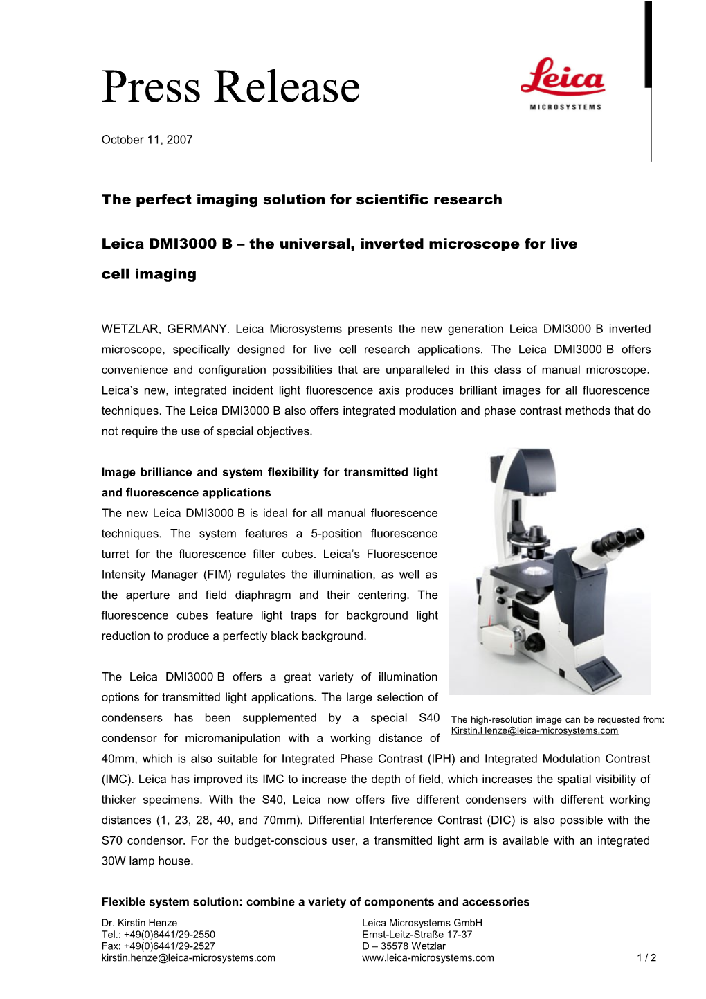 The Perfect Imaging Solutionstart for Scientificresearch Research Microscopy