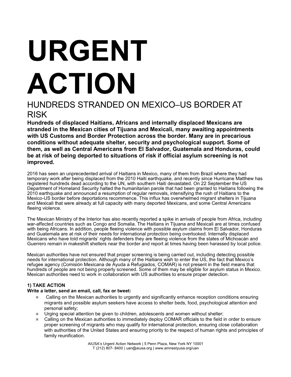 Hundreds STRANDED on MEXICO US BORDER at Risk