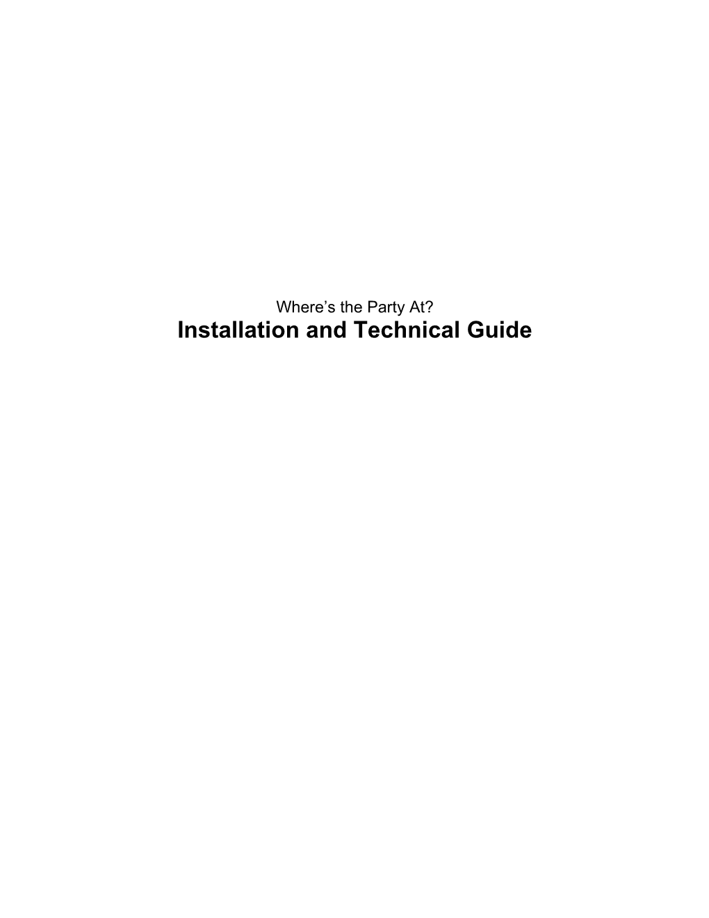 Where S the Party At? Installation Guide