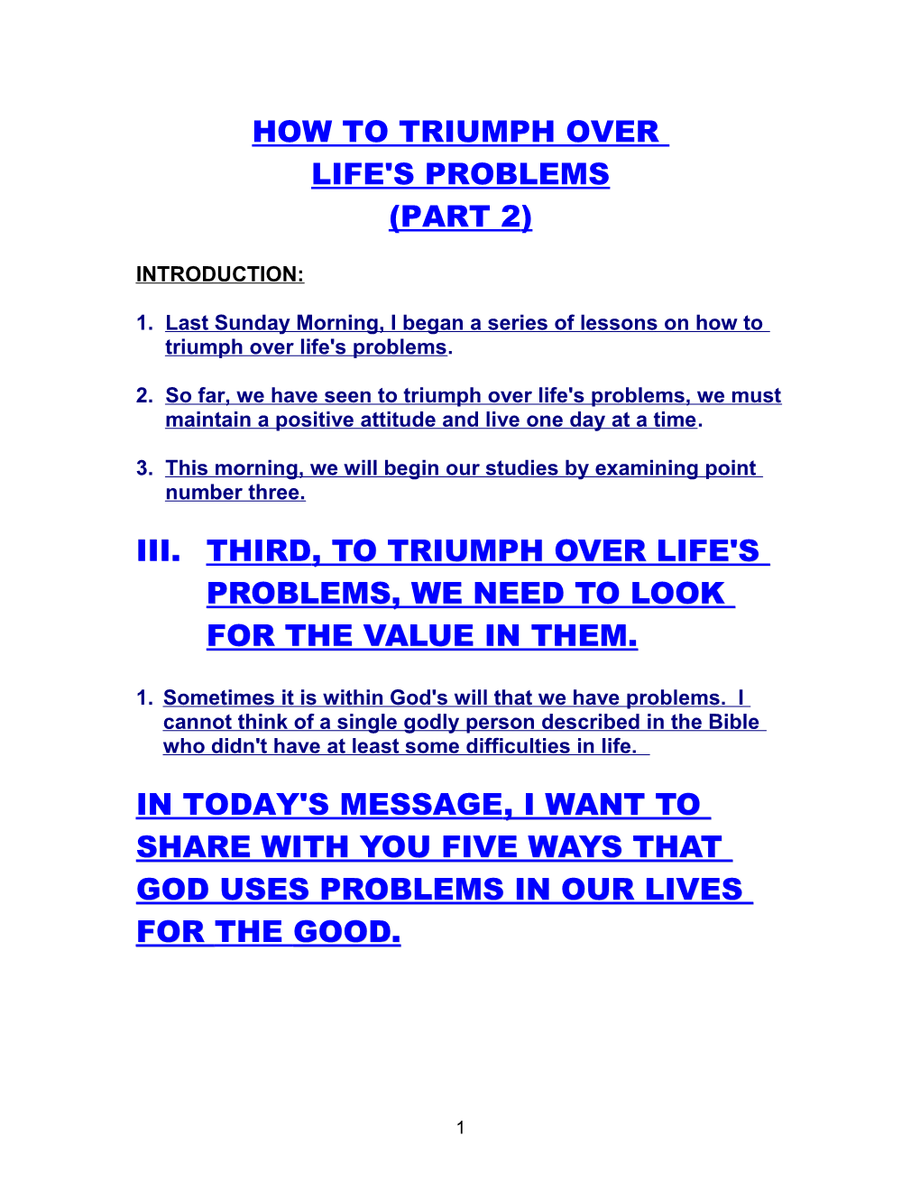 How to Triumph Over Life's Problems (Part 2)