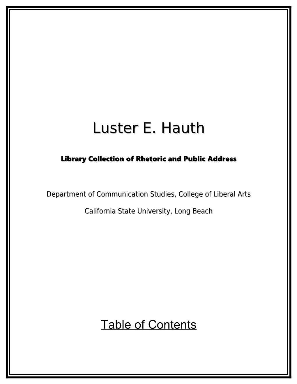 Library Collection of Rhetoric and Public Address