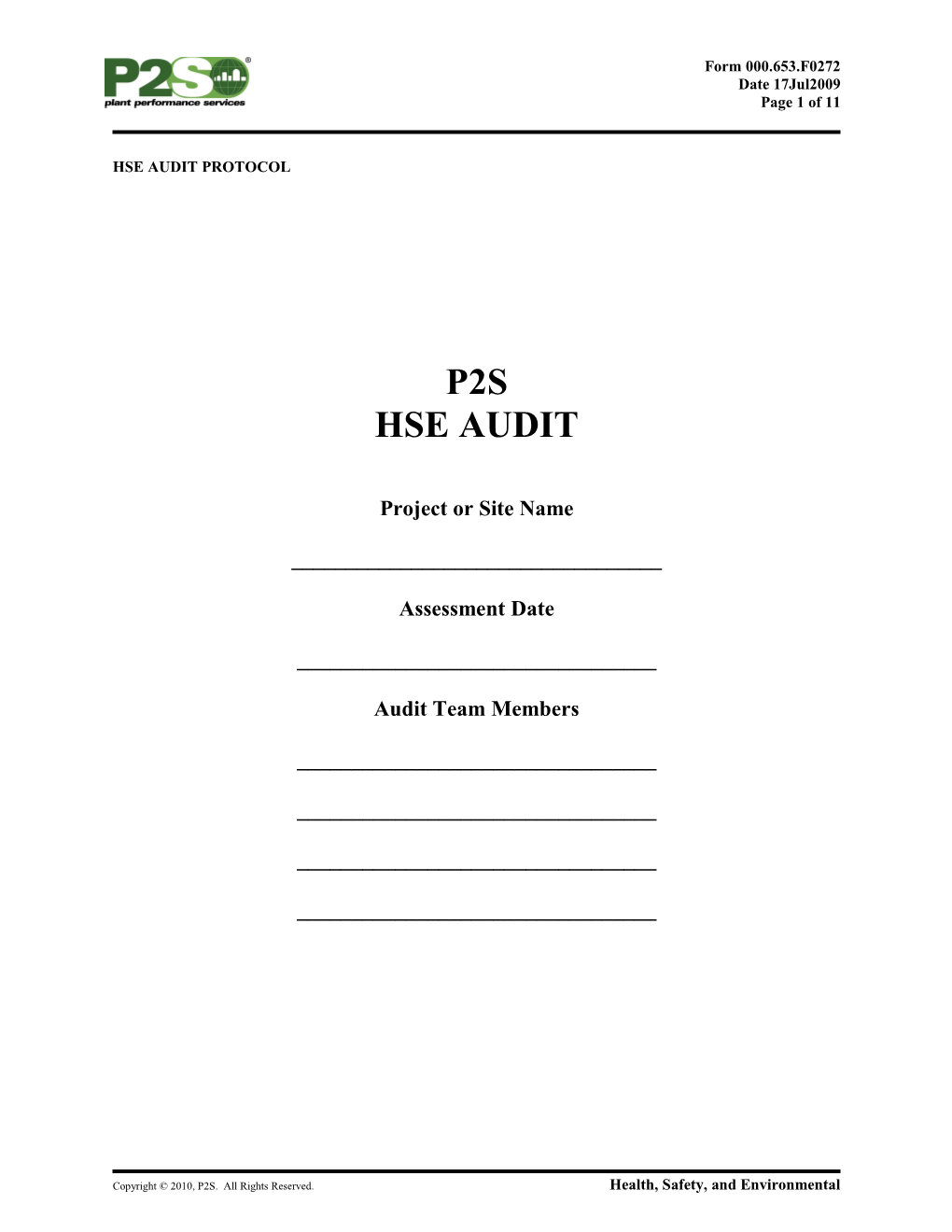 HSE Audit Protocol