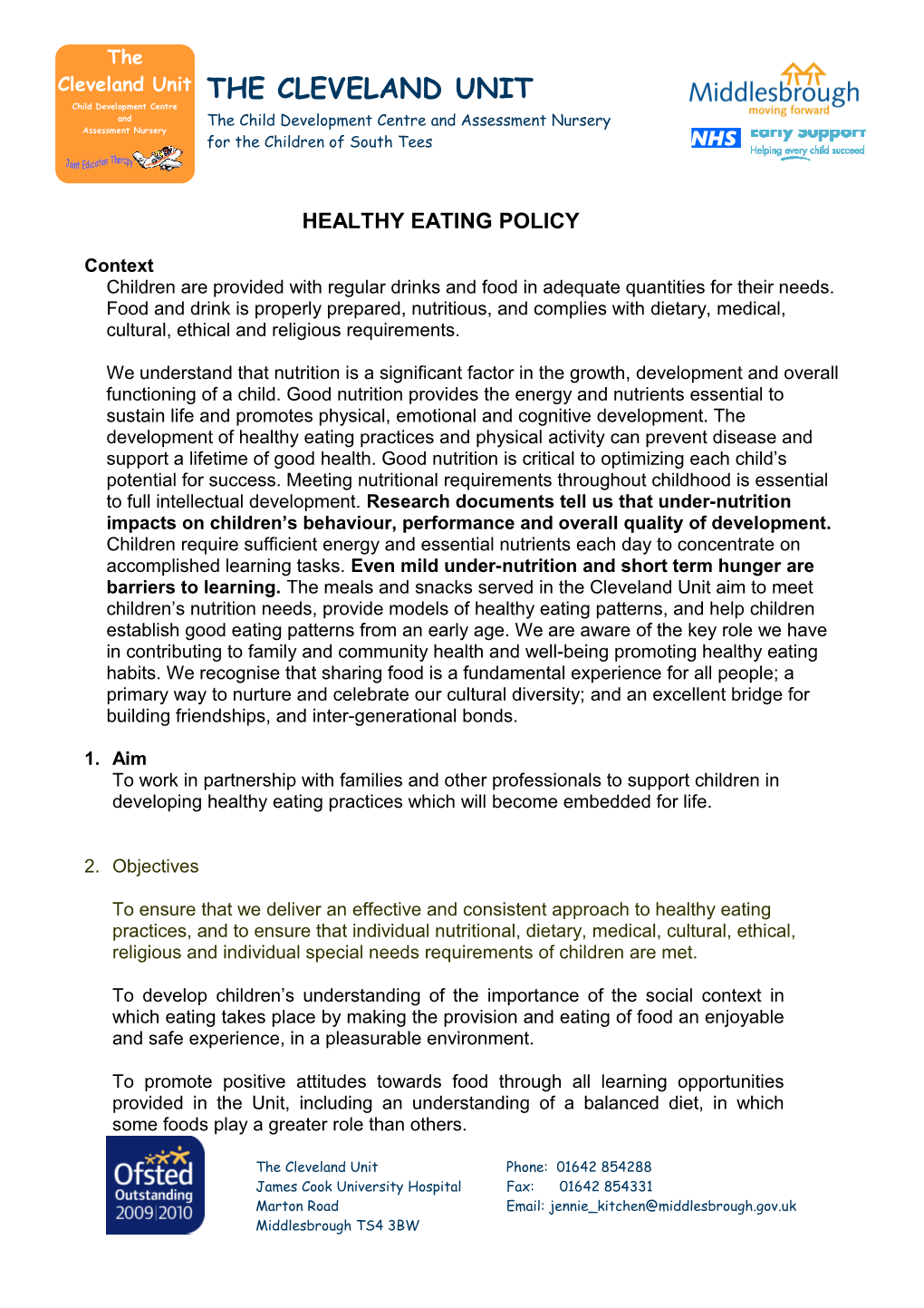 Healthy Eating Policy