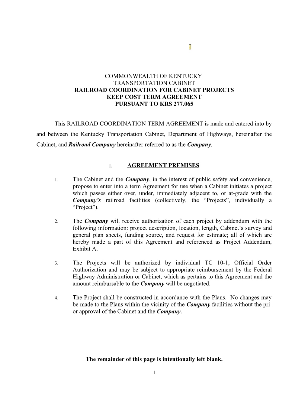 Rail Coordination Term Agreement (Revised 4-23-14)