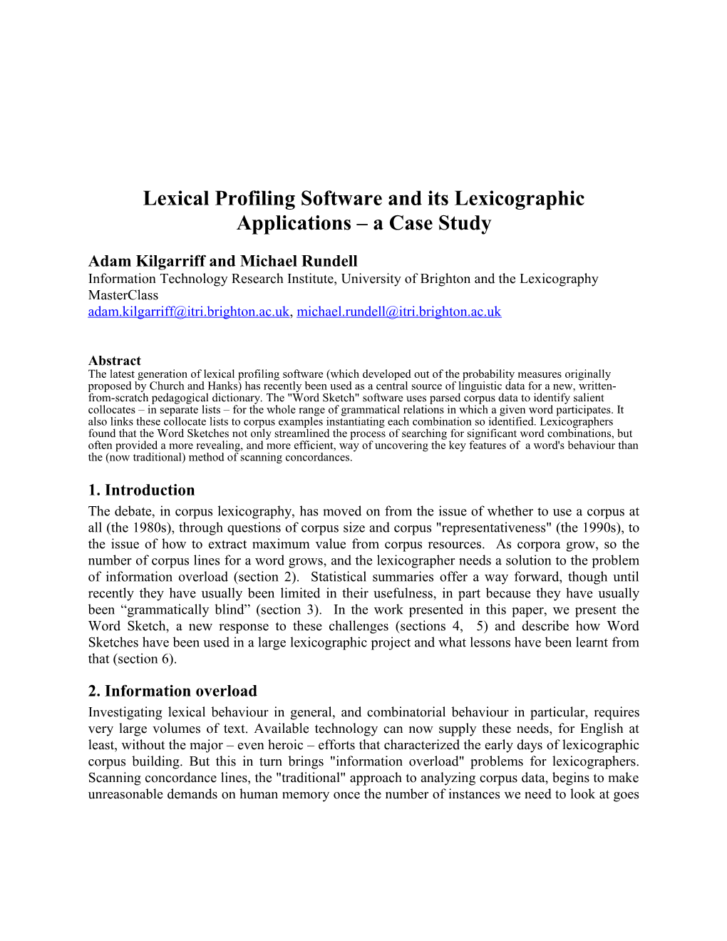 Lexical Profiling Software and Its Lexicographic Applications a Case Study