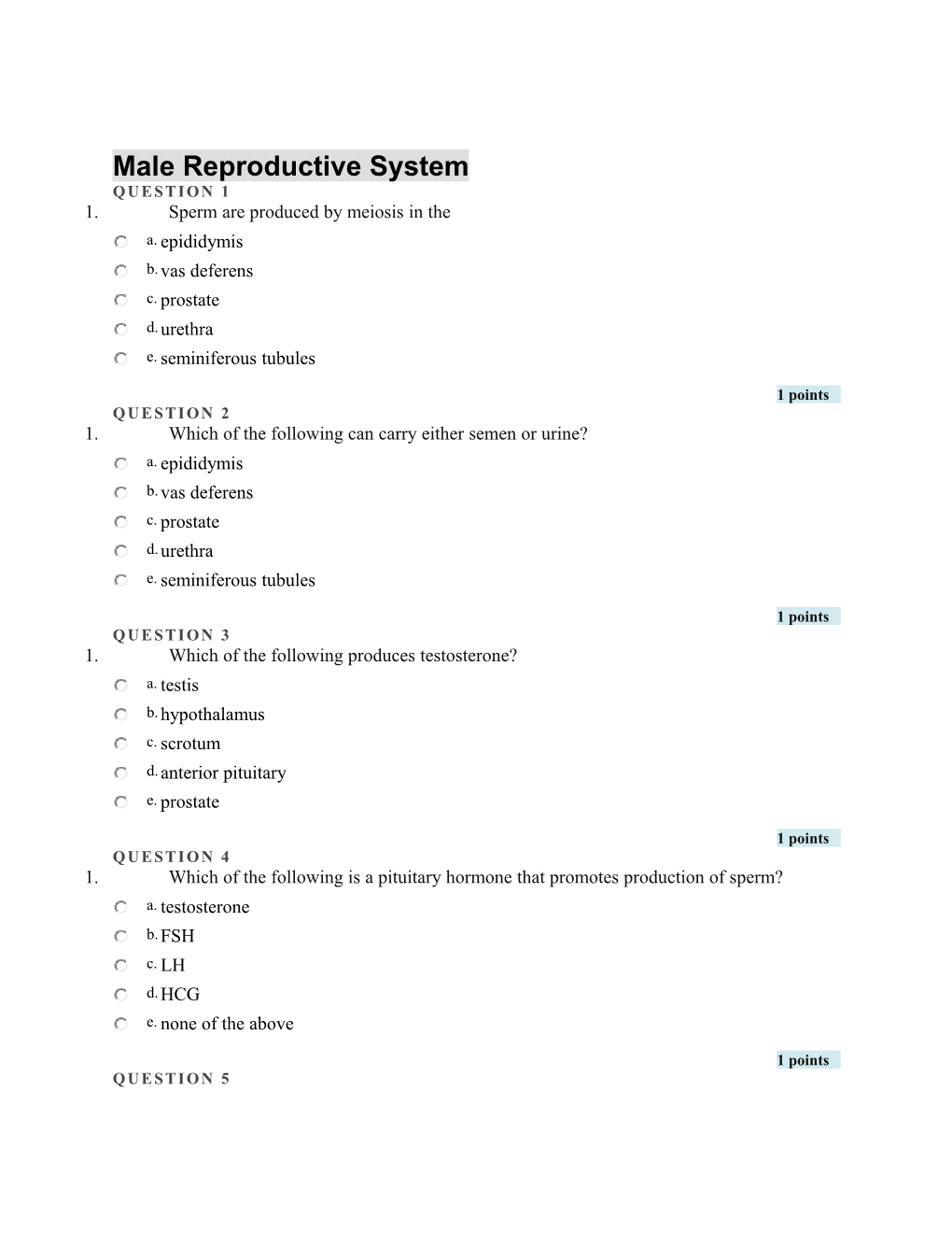 Study Guide for Exam IV