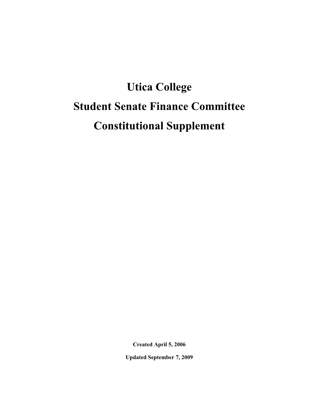 Student Senate Finance Committee