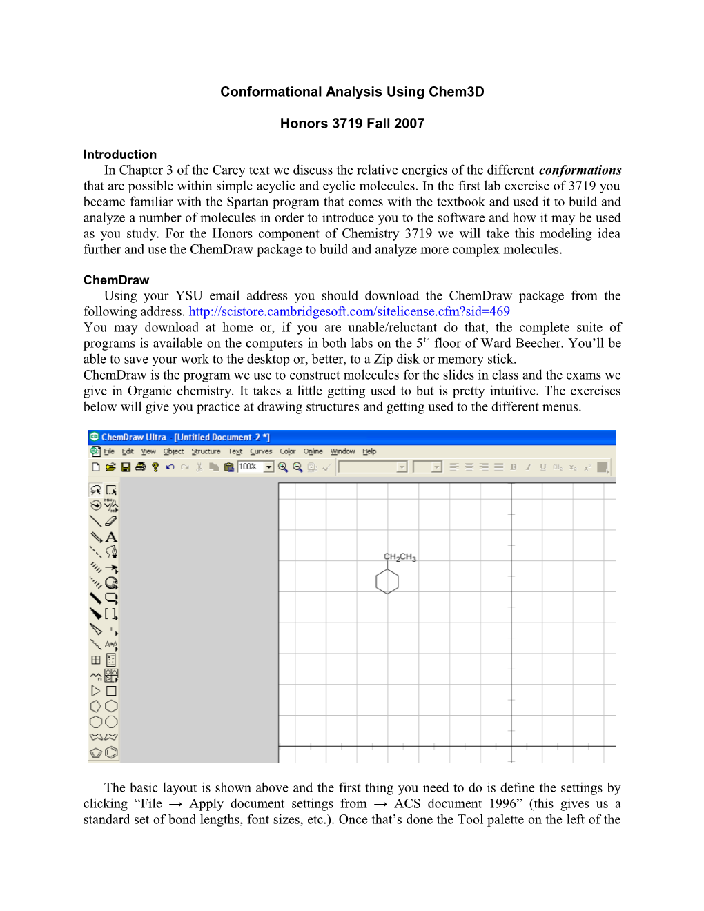 Conformational Analysis Using Chem3d