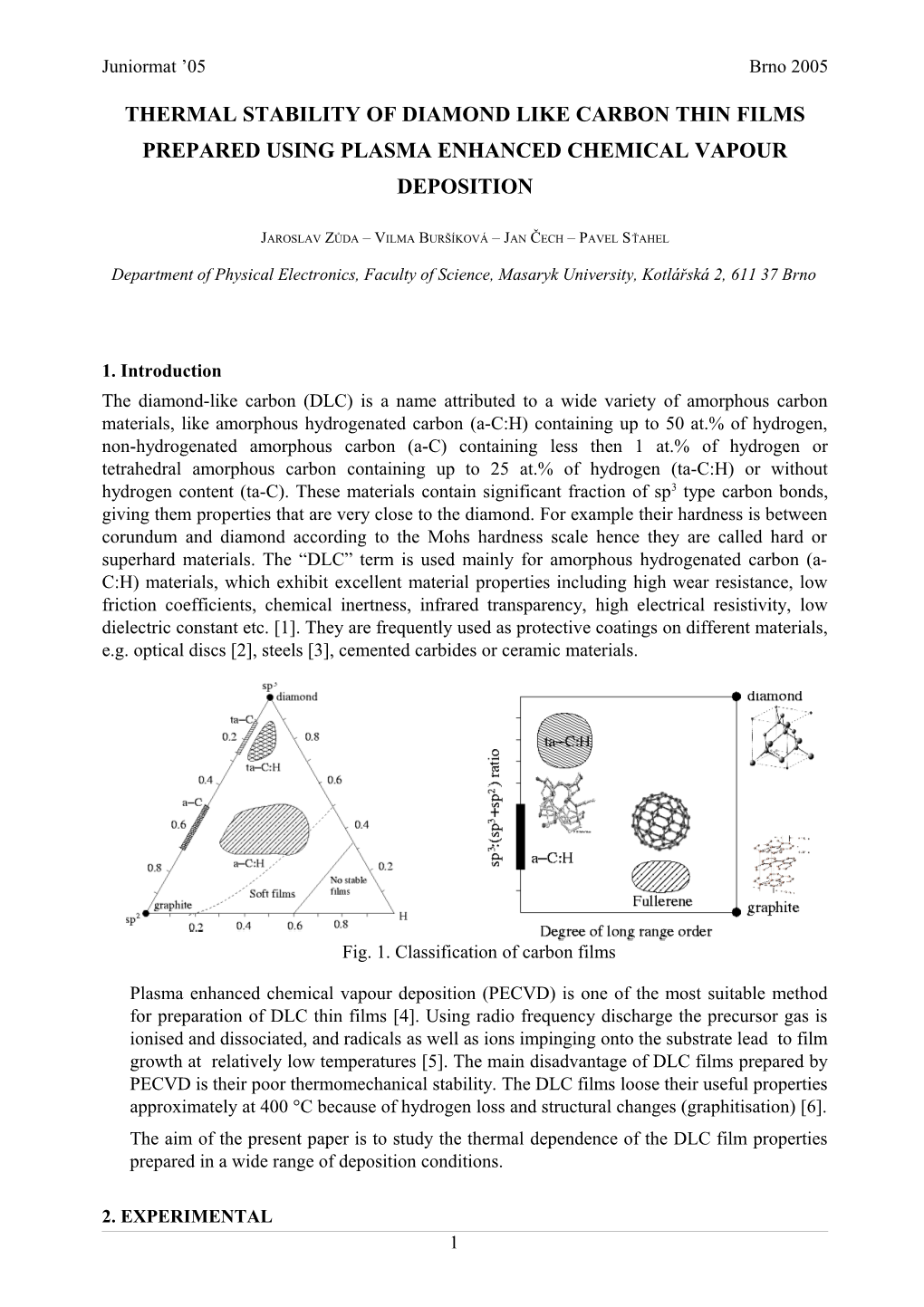 Thermal Stability of Diamond Like Carbon Thin Films Prepared Us