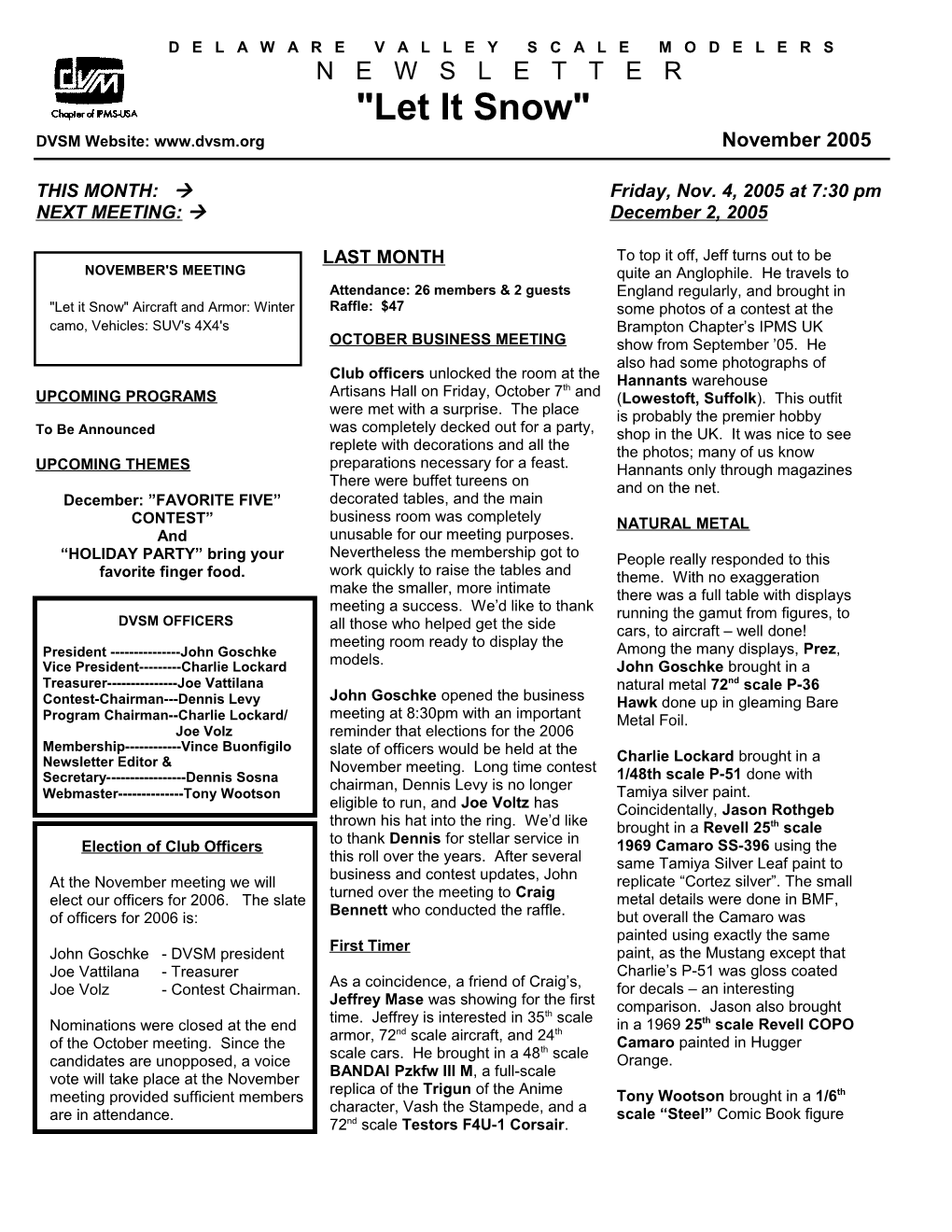 Delaware Valley Scale Modelers