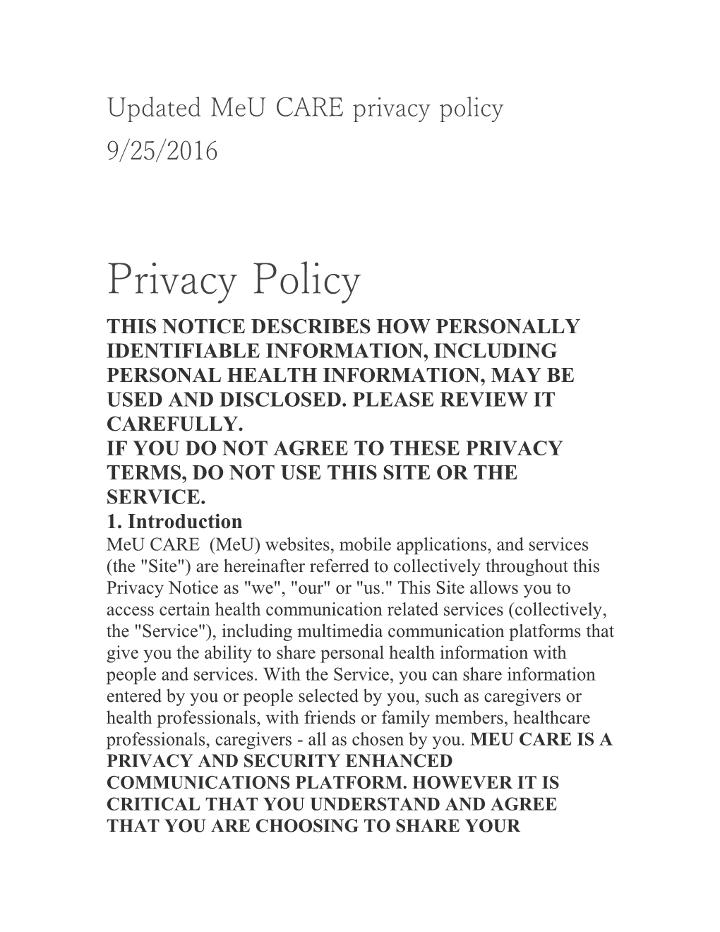 Updated Meu CARE Privacy Policy 9/25/2016