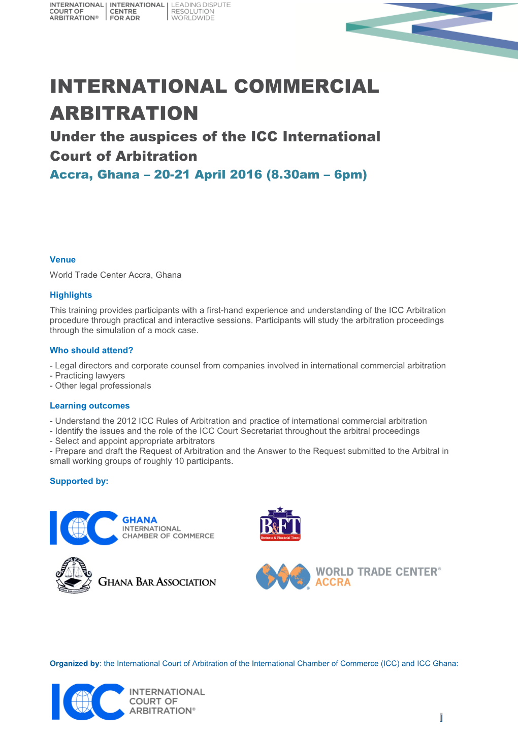Under the Auspices of the ICC International Court of Arbitration