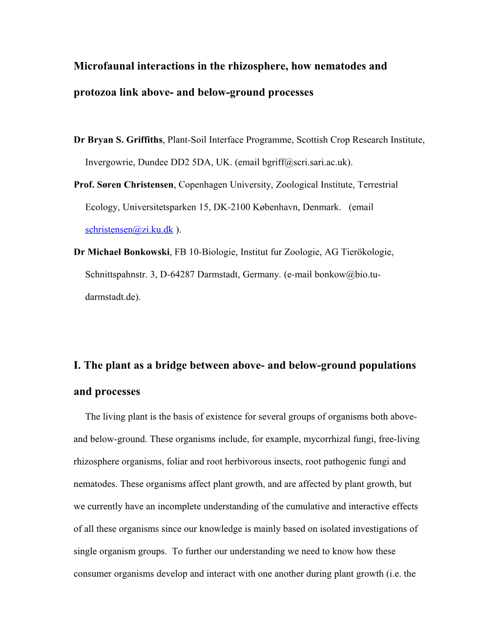 Microfaunal Interactions in the Rhizosphere