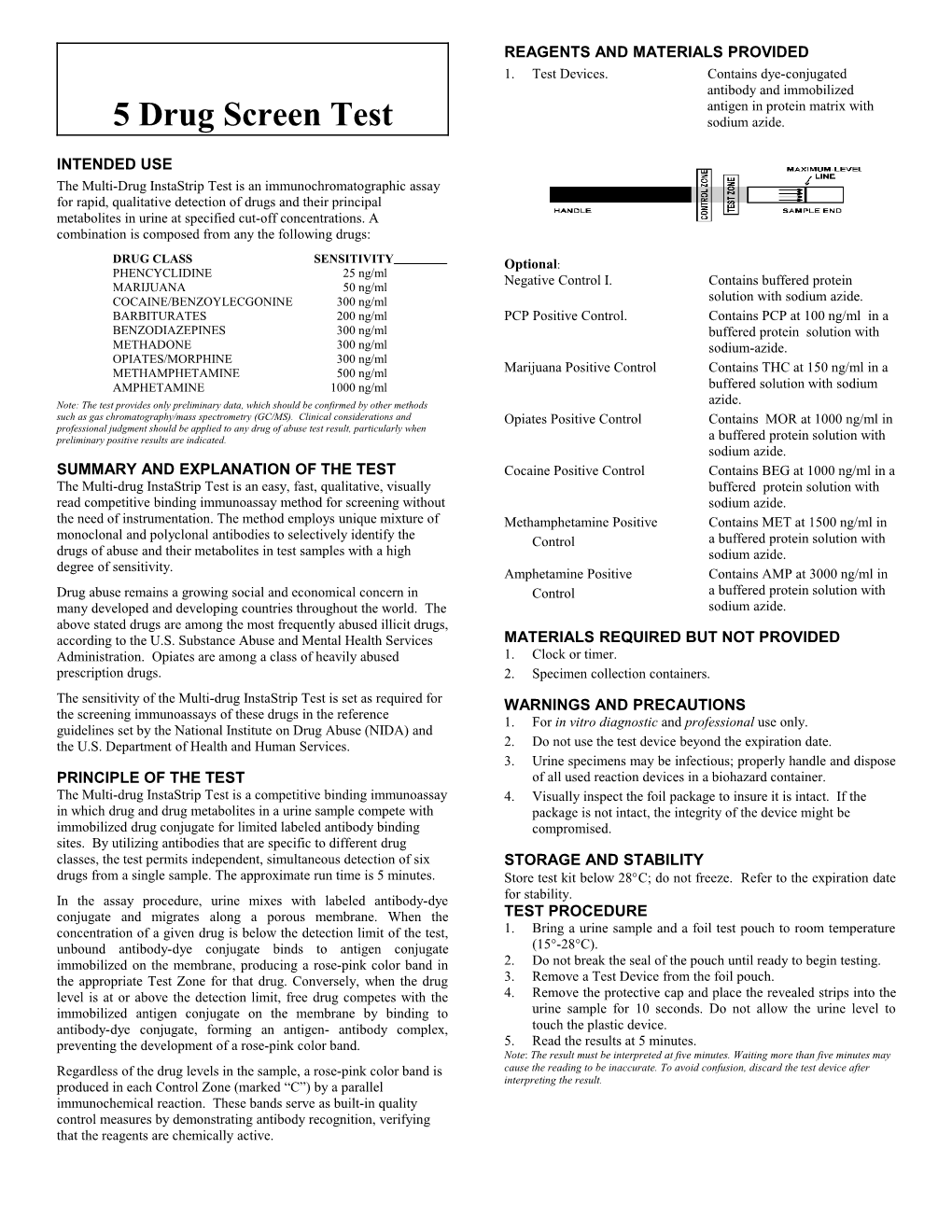 5 Drug Screen Test