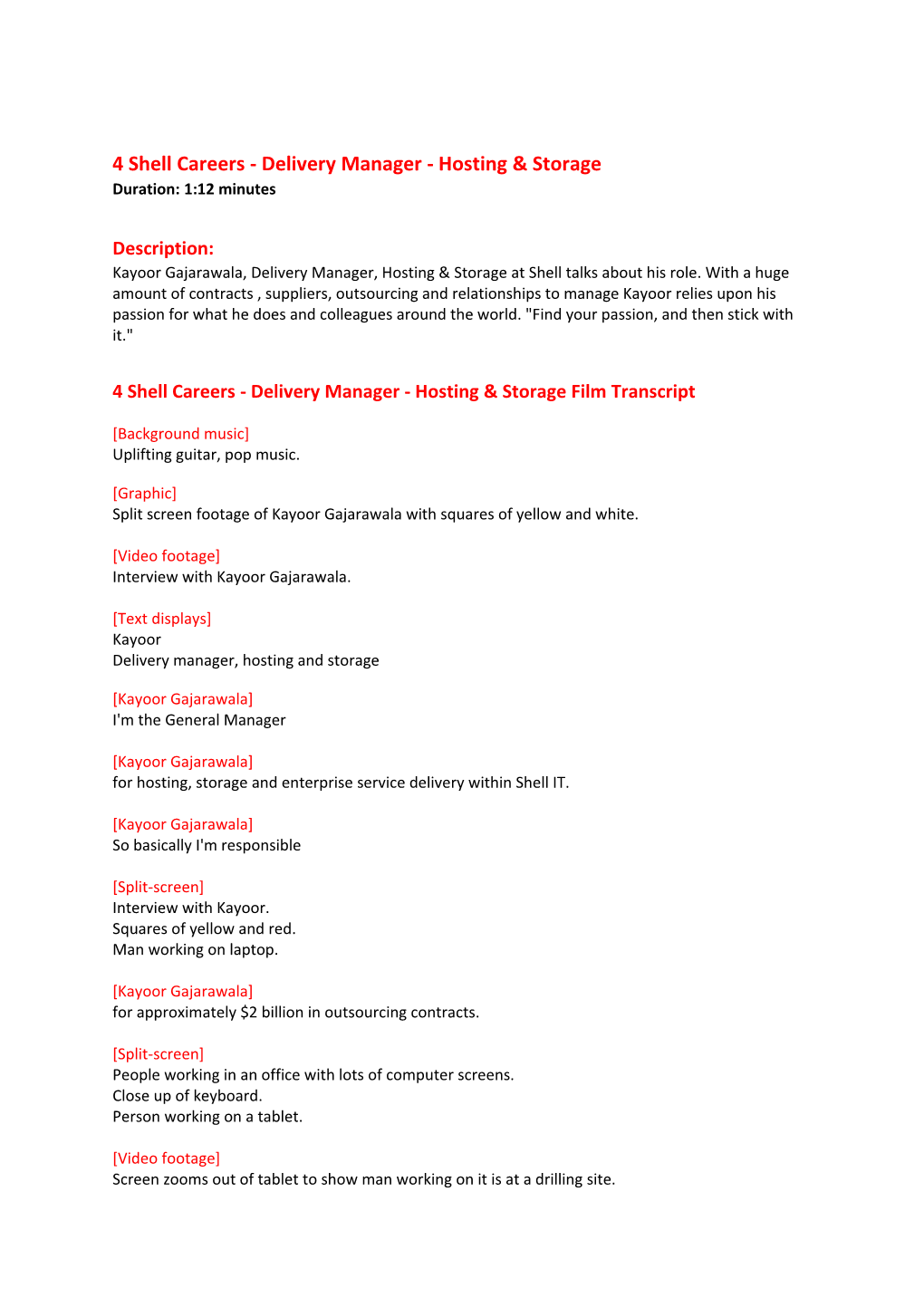 4 Shell Careers - Delivery Manager - Hosting & Storage