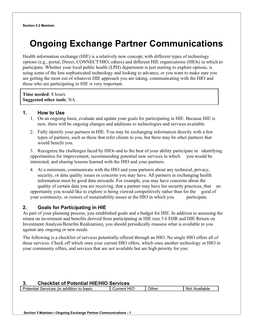 5 Ongoing Exchange Partner Communications
