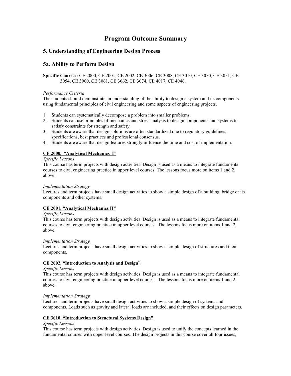 5. Understanding of Engineering Design Process