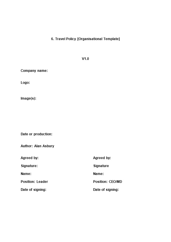 6. Travel Policy Organisational Template