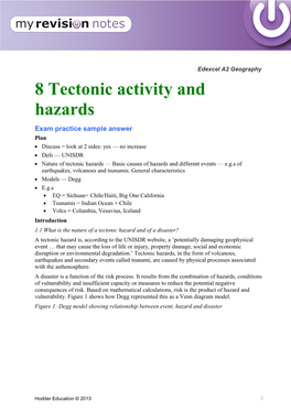 8 Tectonic Activity and Hazards