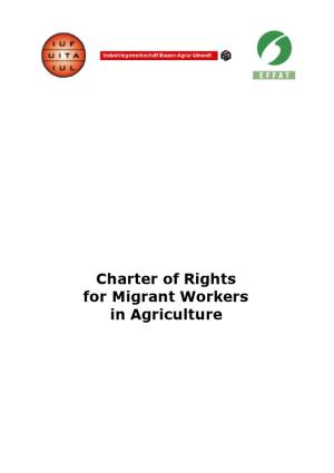 A Charter of Rights for Migrant Workers in Agriculture