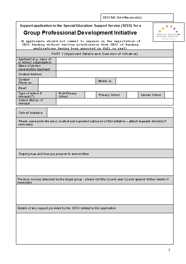 A Completed Form Must Accompany Applications