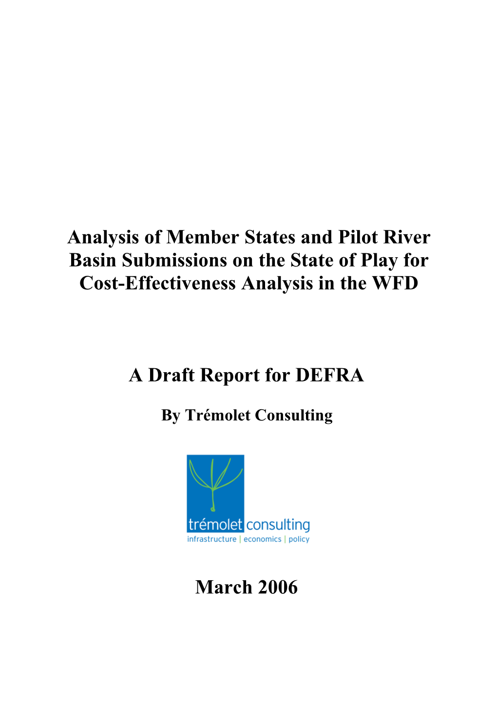 A Draft Report for DEFRA