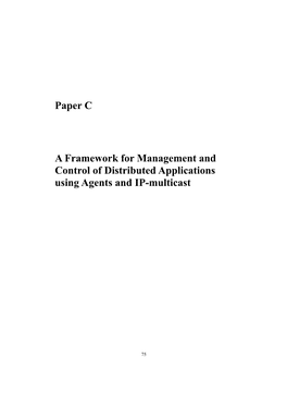 A Framework for Management and Control of Distributed Applications Using Agents And