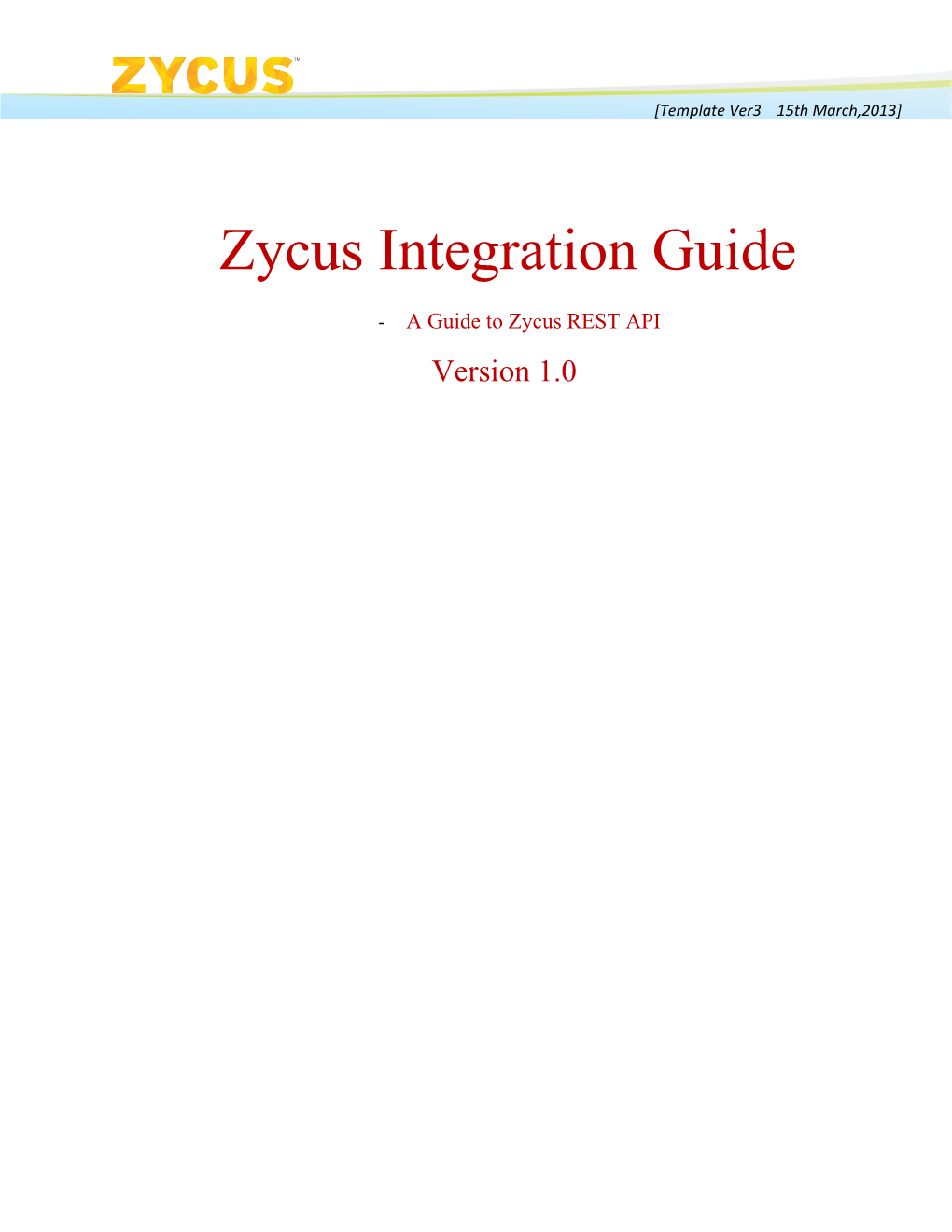 A Guide Tozycus REST API