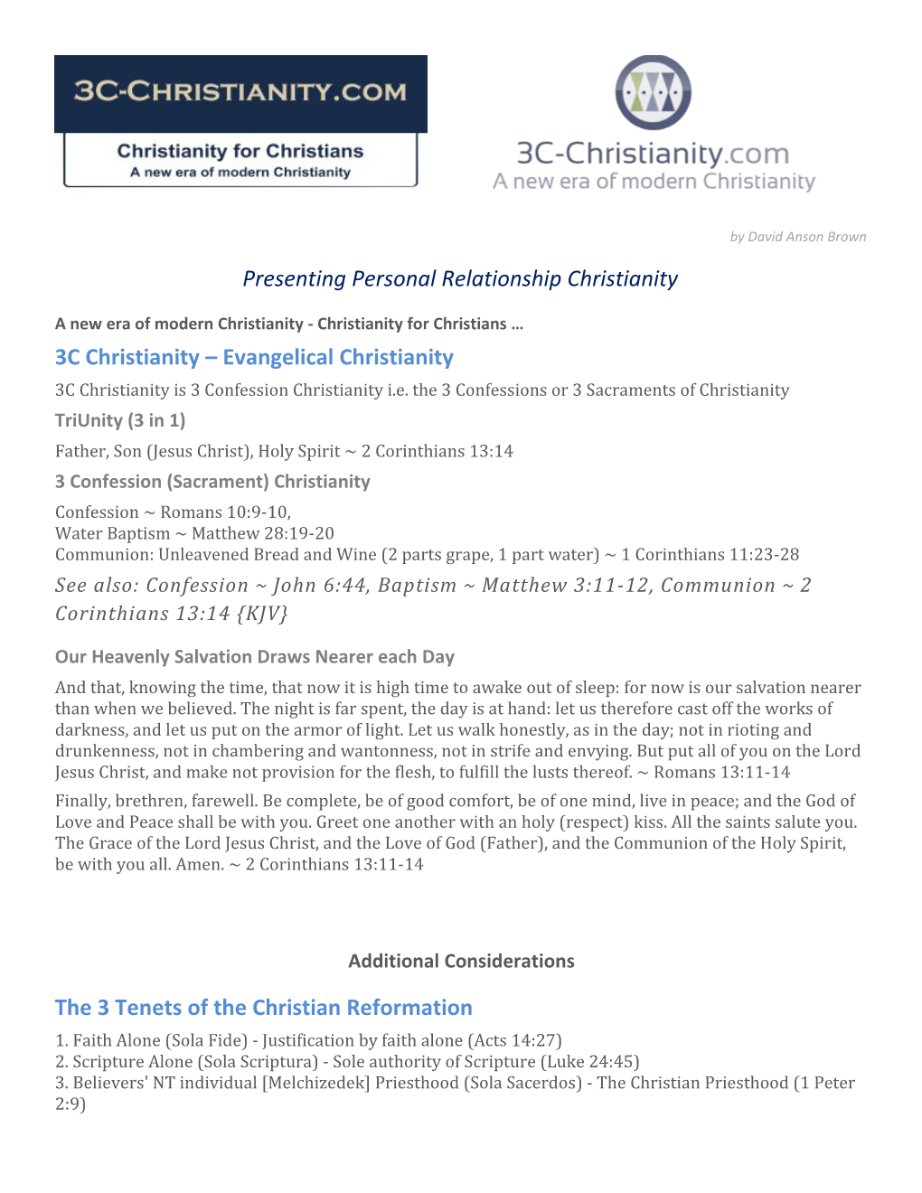 A New Era of Modern Christianity - Christianity for Christians