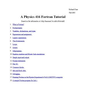 A Physics 416 Fortran Tutorial