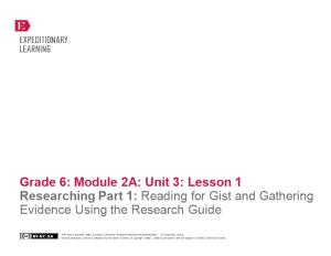 A. Reading for Gist
