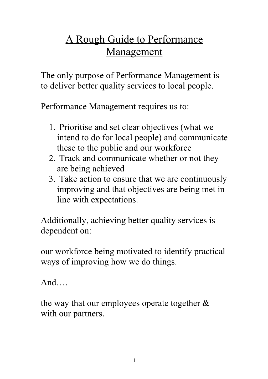 A Rough Guide to Performance Management