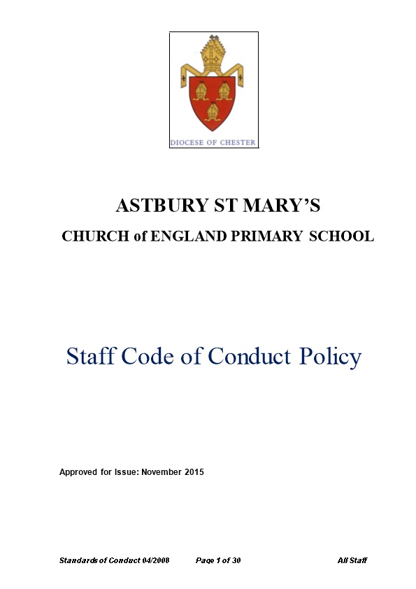 A27 (A) Standards of Conduct (Education HR Policy: All Staff)