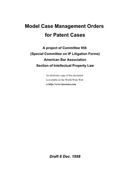 ABA IPL Case Management Order