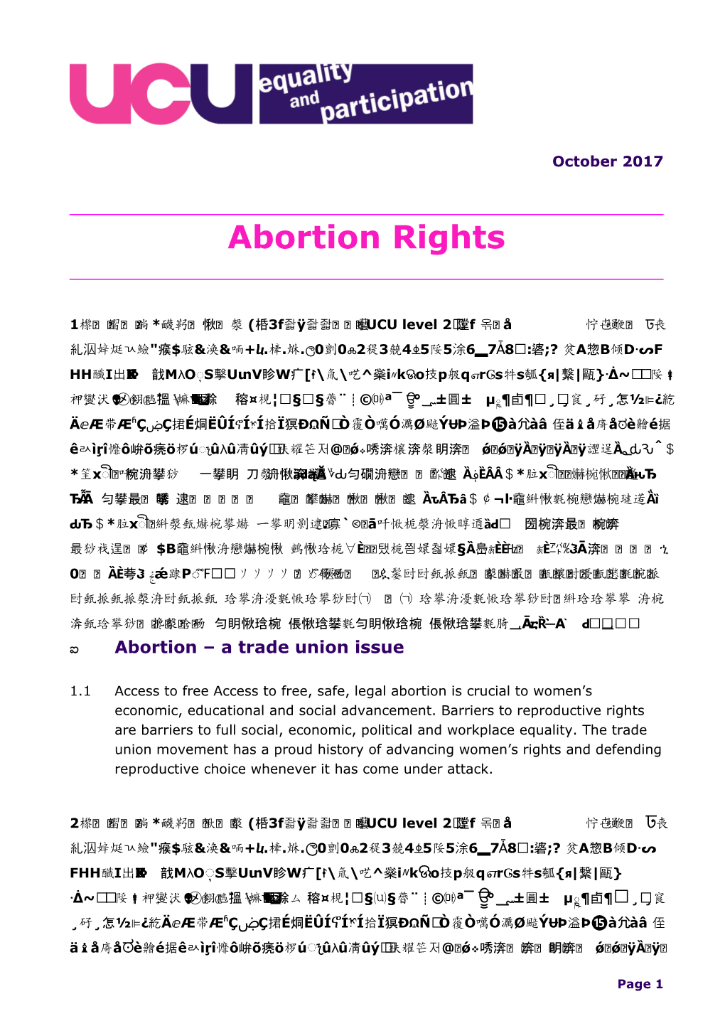 Abortion a Trade Union Issue