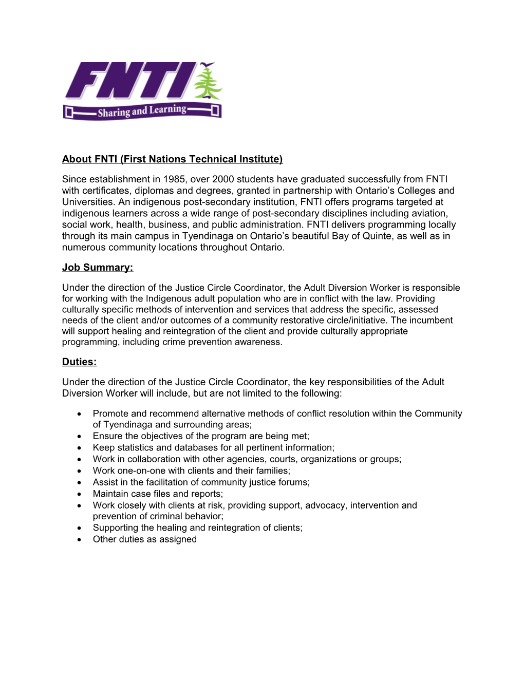 About FNTI (First Nations Technical Institute)