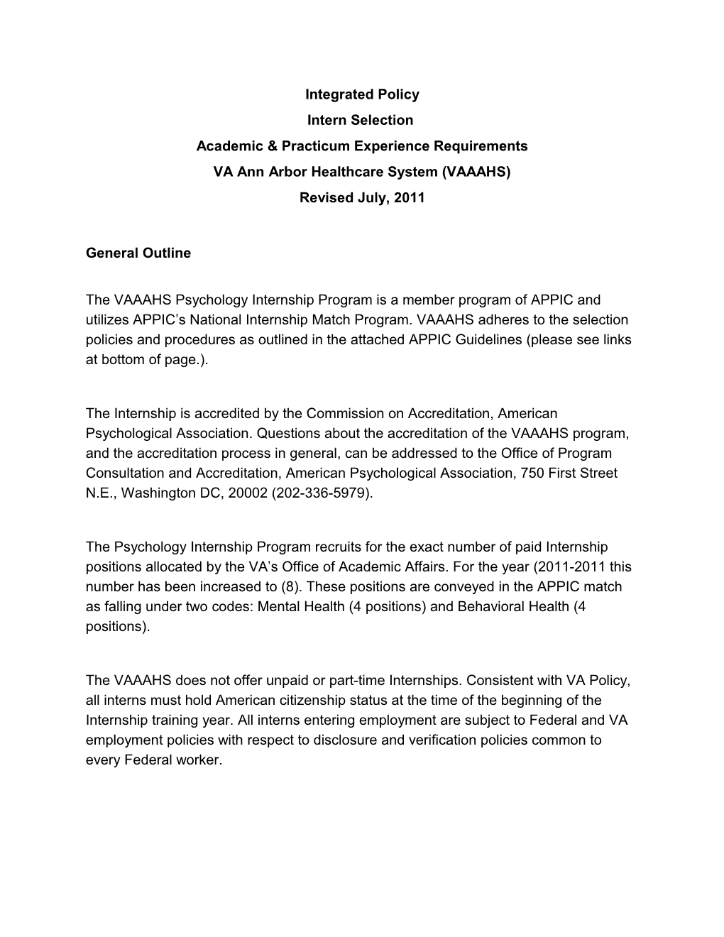 Academic & Practicum Experience Requirements