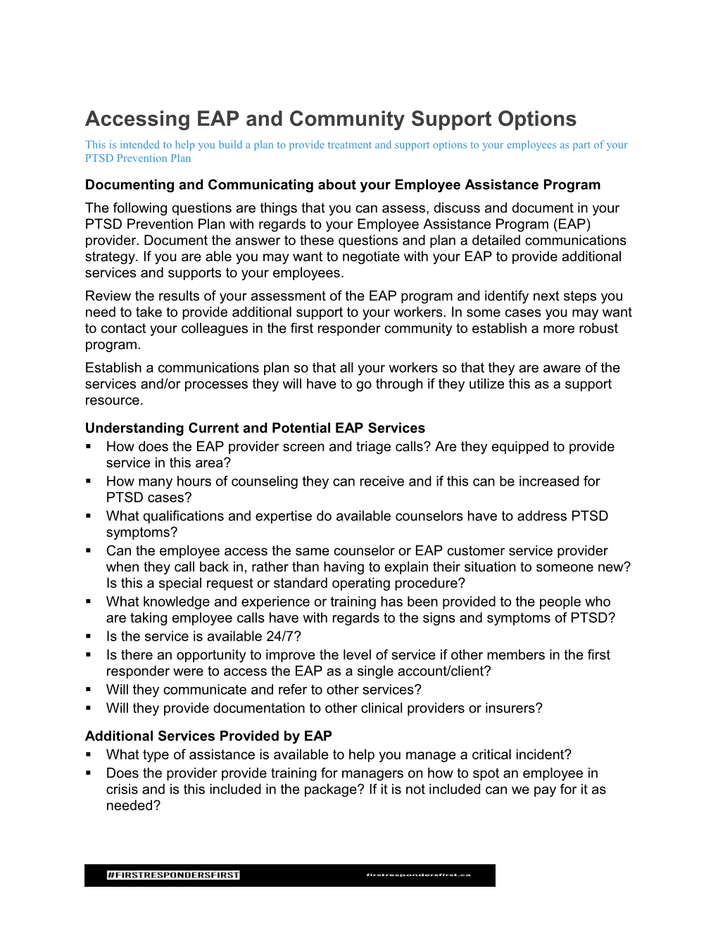 Accessing EAP and Community Support Options