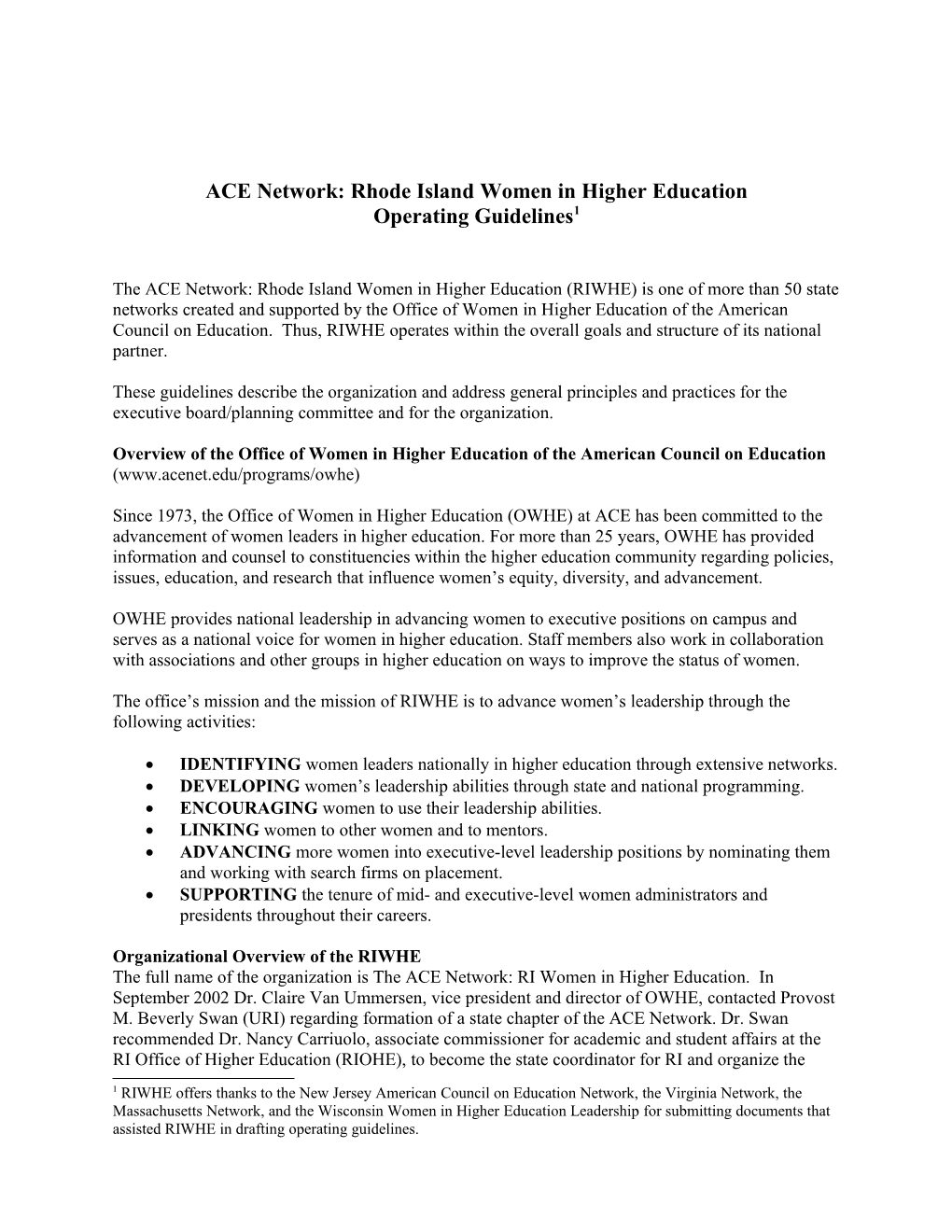 ACE Network: RI Women in Higher Education