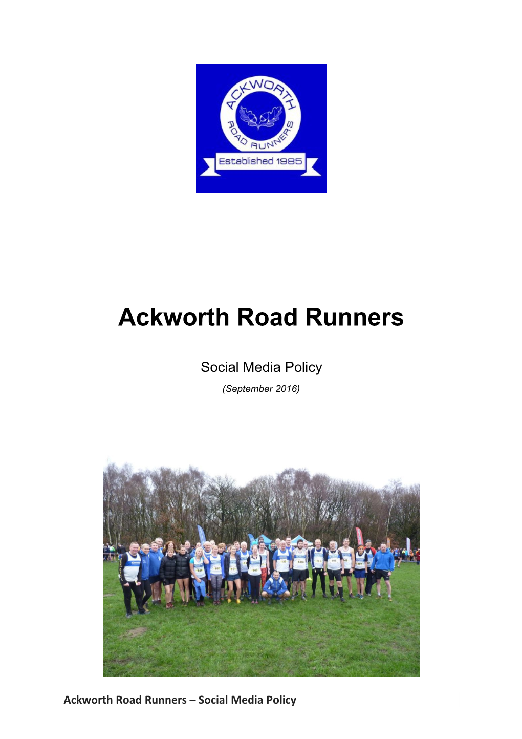 Ackworth Road Runners Social Media Policy