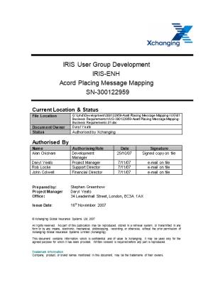 Acord Placing Message Mapping