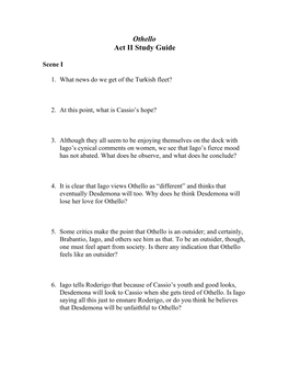 Act II Study Guide