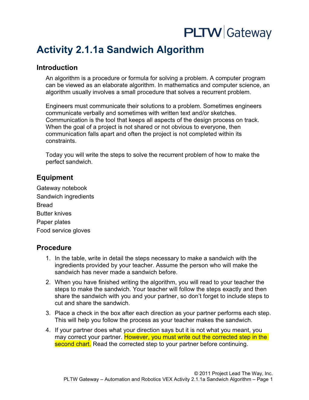 Activity 2.1.1A Ham Cheese Algorithm